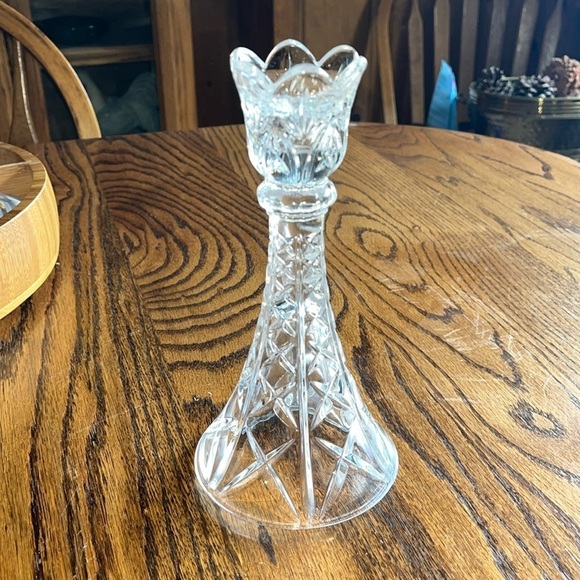 Imperial Crystal Candle Sticks and Candle Holder Mint Condition - Picture 1 of 5